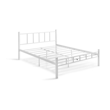 Металлическая двуспальная кровать ORMEL 160x200 см, белая, максимальная нагрузка 200 кг