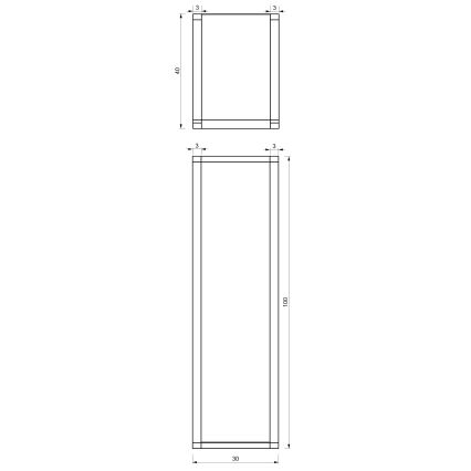 Металлическая подставка для дерева 100x30 см черный