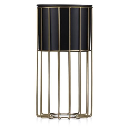Металлический цветочный горшок LOFT 42x20 см золотистый/черный