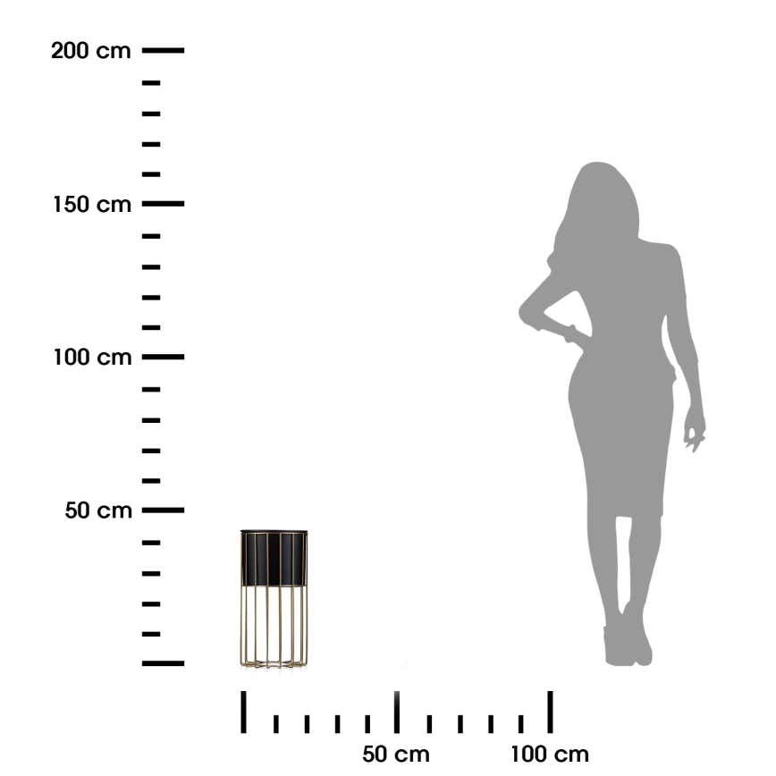 Металлический цветочный горшок LOFT 42x20 см золотистый/черный