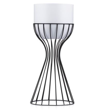 Металлический цветочный горшок LOFT 46x20 см черный/белый