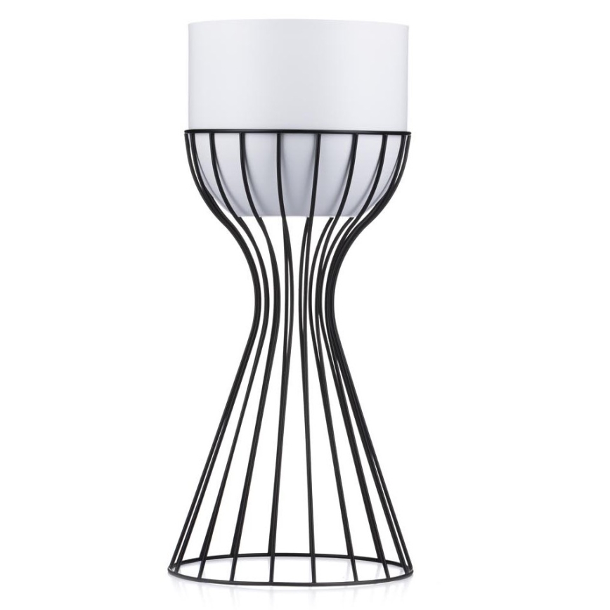 Металлический цветочный горшок LOFT 46x20 см черный/белый