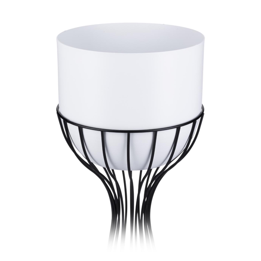 Металлический цветочный горшок LOFT 46x20 см черный/белый