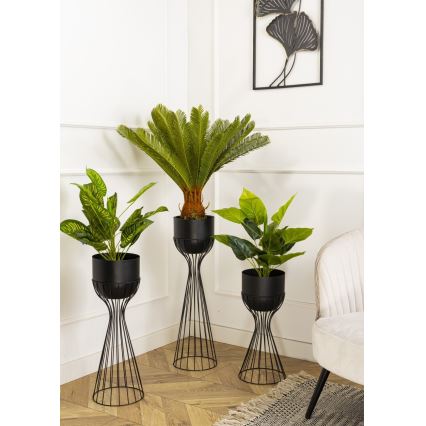 Металлический цветочный горшок LOFT 46x20 см черный