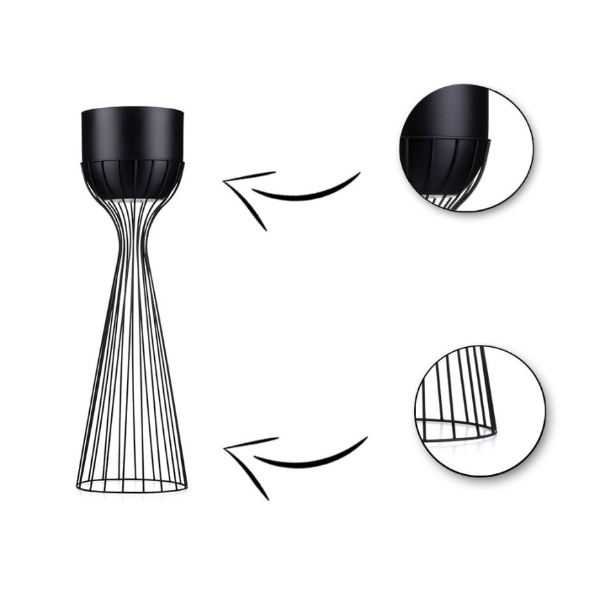 Металлический цветочный горшок LOFT 68x20 см черный