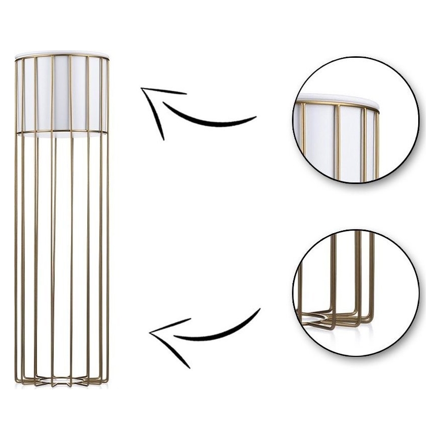 Металлический цветочный горшок LOFT 70x20 см золотистый/белый