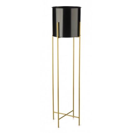 Металлический цветочный горшок OSLO 95x17 см черный/золотой