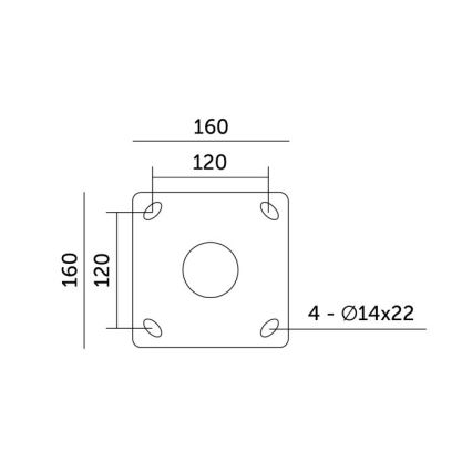 Металлический столб BASE для уличного освещения, 4 м, диаметр 60 мм, черный