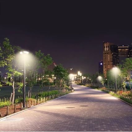 Металлический столбик с основой для светильника на солнечной батарее 3 м