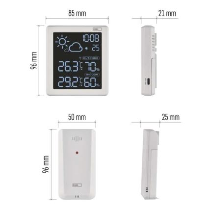 Метеостанція 5V 2xAAA + 2xAAA чорна
