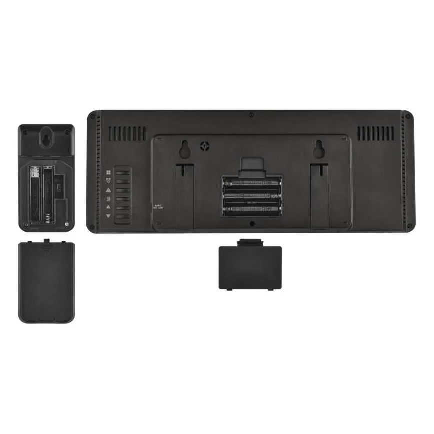 Метеостанция с цветным ЖК-дисплеем и будильником 5V 3xAAA + 2xAA чёрная