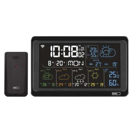 Метеостанция с ЖК-дисплеем GoSmart 230V/3xAAA + 2×AAA Wi-Fi Tuya черный