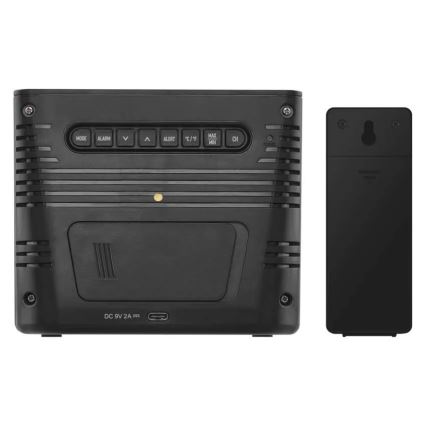 Метеостанція з бездротовою зарядкою 5V 2xAA + 2xAAA чорна
