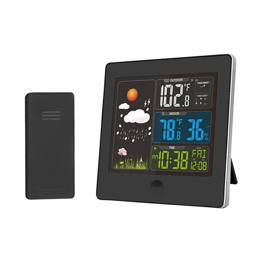 Метеостанція з LCD дисплеєм 230V чорний