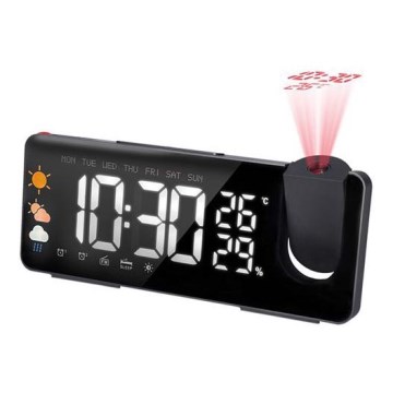 Метеостанція з LCD-дисплеєм, будильником та проектором 5В/2xAA + 3xAA