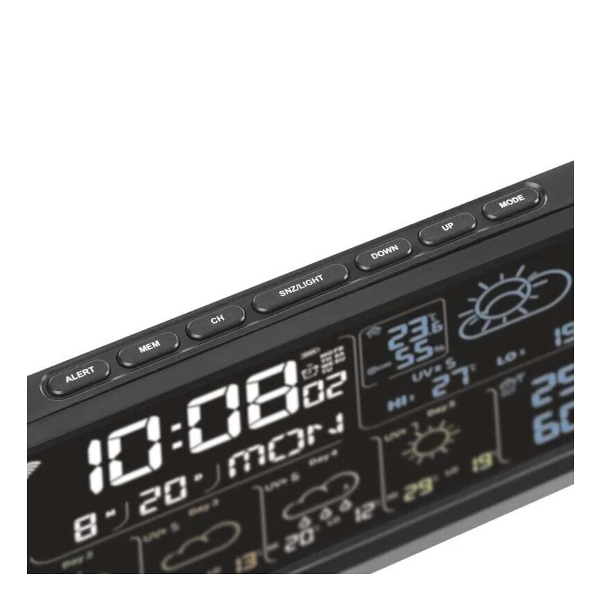 Метеостанція з РК-дисплеєм GoSmart 230V/3xAAA + 2×AAA Wi-Fi Tuya чорний