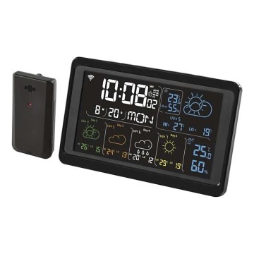 Метеостанція з РК-дисплеєм GoSmart 5/230V + 3xAAA Wi-Fi Tuya чорний