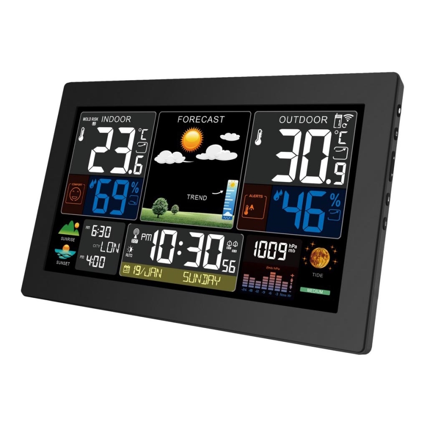 Метеостанція з кольоровим РК-дисплеєм 230V/2xAA + 2xAA