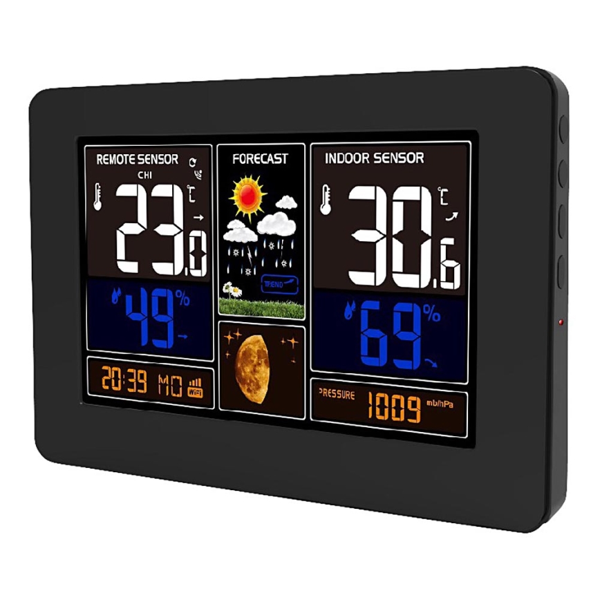 Метеостанція з кольоровим РК-дисплеєм 2xAA/5V + 2xAA Wi-Fi Tuya