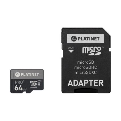 MicroSDXC 64GB U3 Pro A1 90MB/s + SD-адаптер