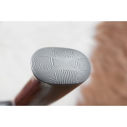 Мисливський ніж з дамаської сталі 13,8 см залізне дерево/кістка буйвола