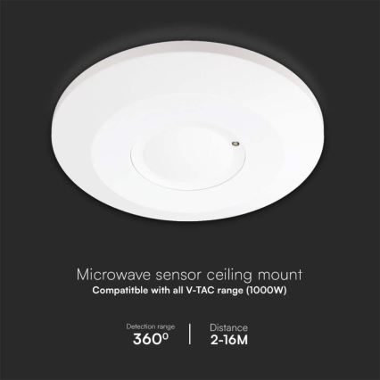 Микроволновый датчик движения 360° 230V белый
