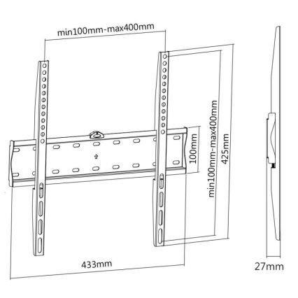 MK FLORIA MKF-17DF441 - Фиксированный настенный кронштейн для ТВ 65" черный