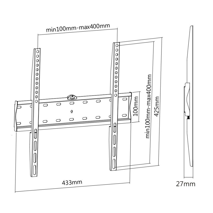 MK FLORIA MKF-17DF441 - Фиксированный настенный кронштейн для ТВ 65" черный