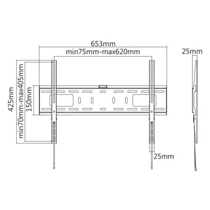MK FLORIA MKF-17DF641 - Фиксированный настенный кронштейн для ТВ 80" черный