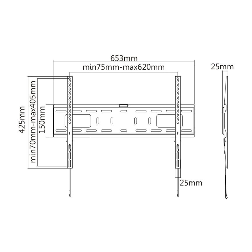 MK FLORIA MKF-17DF641 - Фиксированный настенный кронштейн для ТВ 80" черный