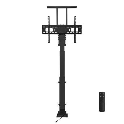 MK FLORIA MKF-19DM648 - Напольный кронштейн для телевизора 37-65 чёрный SCHUKO + пульт дистанционного управления