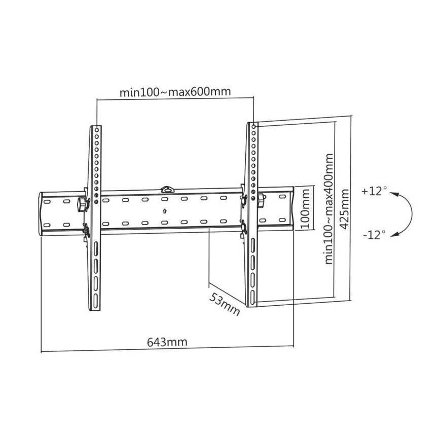 MK FLORIA MKF-23DN640 - Настінний похилий кронштейн для телевізора 80 чорний