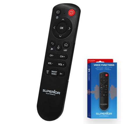 MK FLORIA Superior RC UNI TV LG VOICE - Запасной универсальный пульт дистанционного управления для телевизоров марки LG, питание 2xAAA