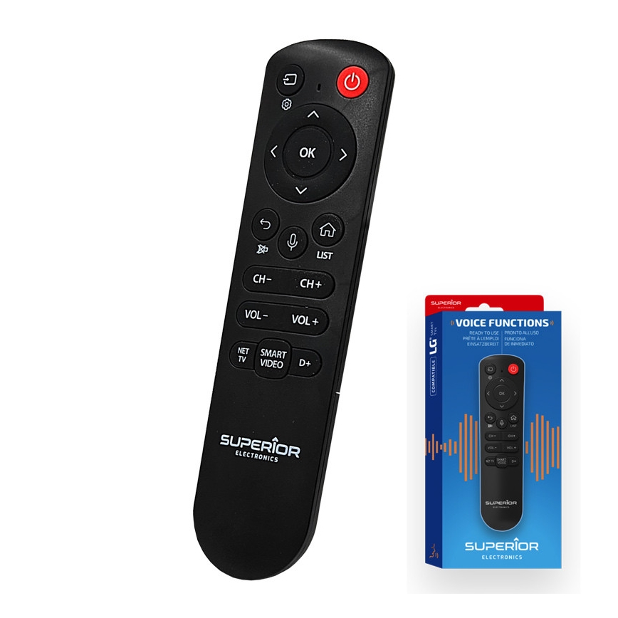 MK FLORIA Superior RC UNI TV LG VOICE - Запасной универсальный пульт дистанционного управления для телевизоров марки LG, питание 2xAAA