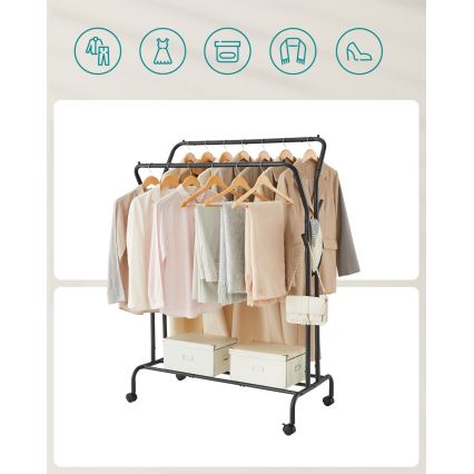 Мобільна підлогова вішалка LINEA, чорна