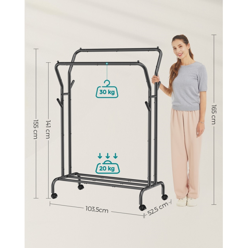 Мобільна підлогова вішалка LINEA, чорна