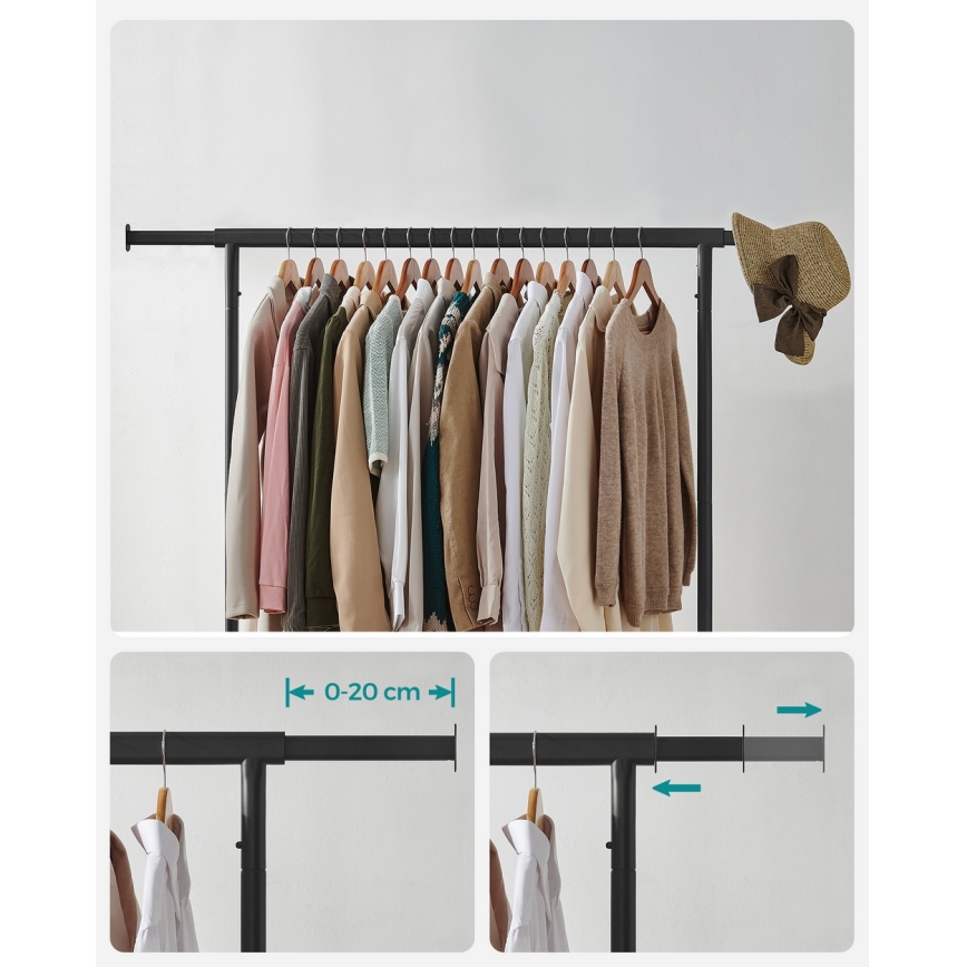 Мобільна підлогова вішалка LINEA чорна