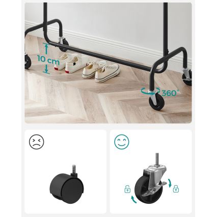 Мобільна підлогова вішалка LINEA чорна