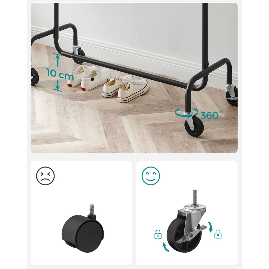 Мобільна підлогова вішалка LINEA чорна