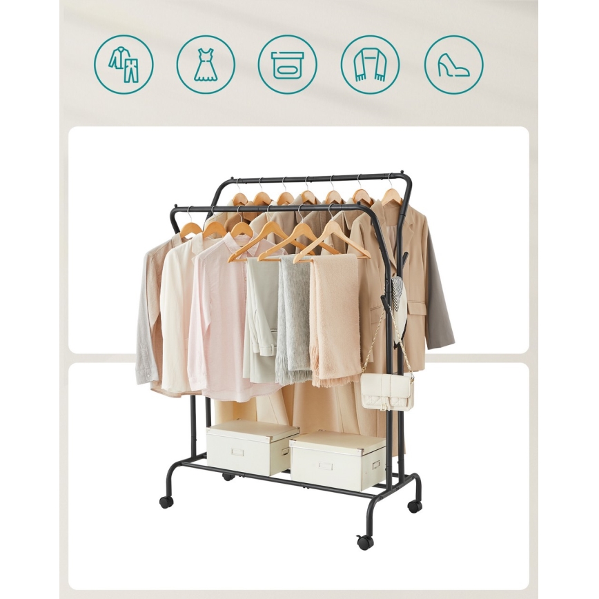 Мобільна підлогова вішалка LINEA, чорна