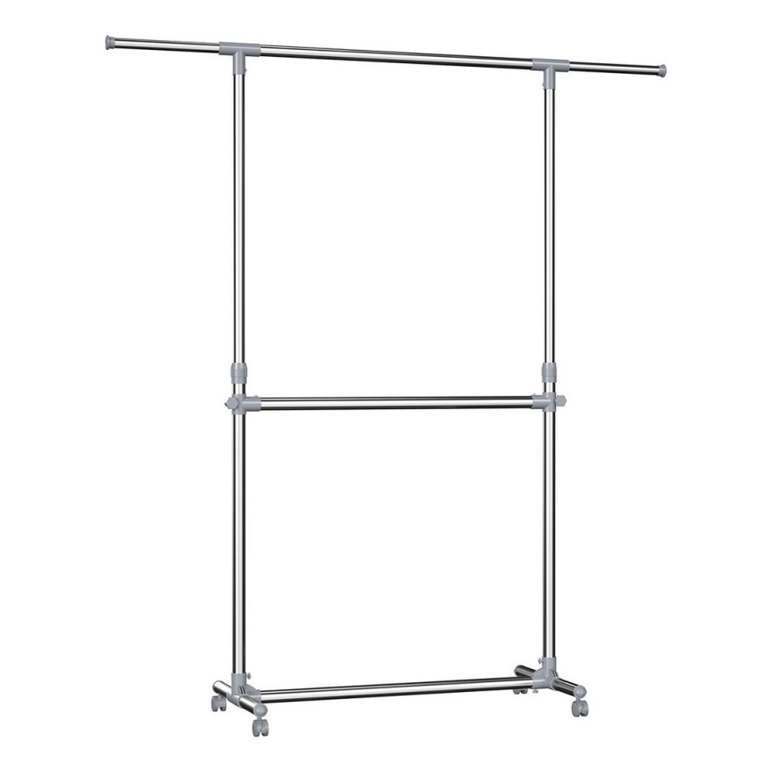 Мобільна підлогова вішалка LINEA срібляста
