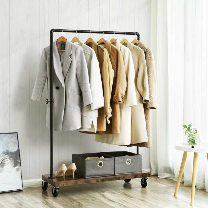 Мобільна підлогова вішалка LINEA коричнева/чорна