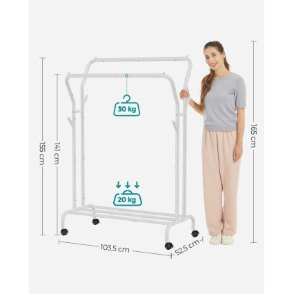 Мобильная напольная вешалка LINEA, белая