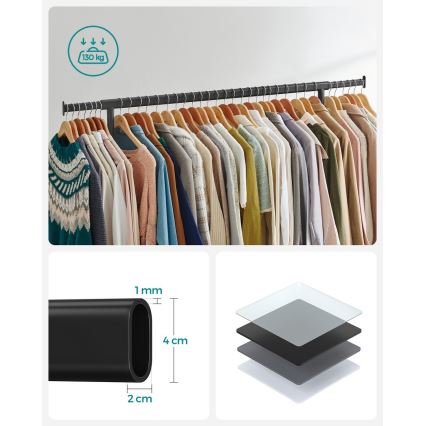 Мобильная напольная вешалка LINEA чёрная