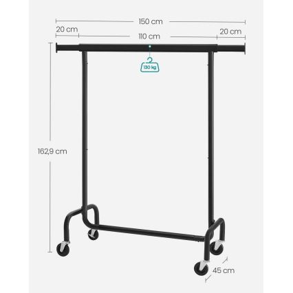 Мобильная напольная вешалка LINEA чёрная