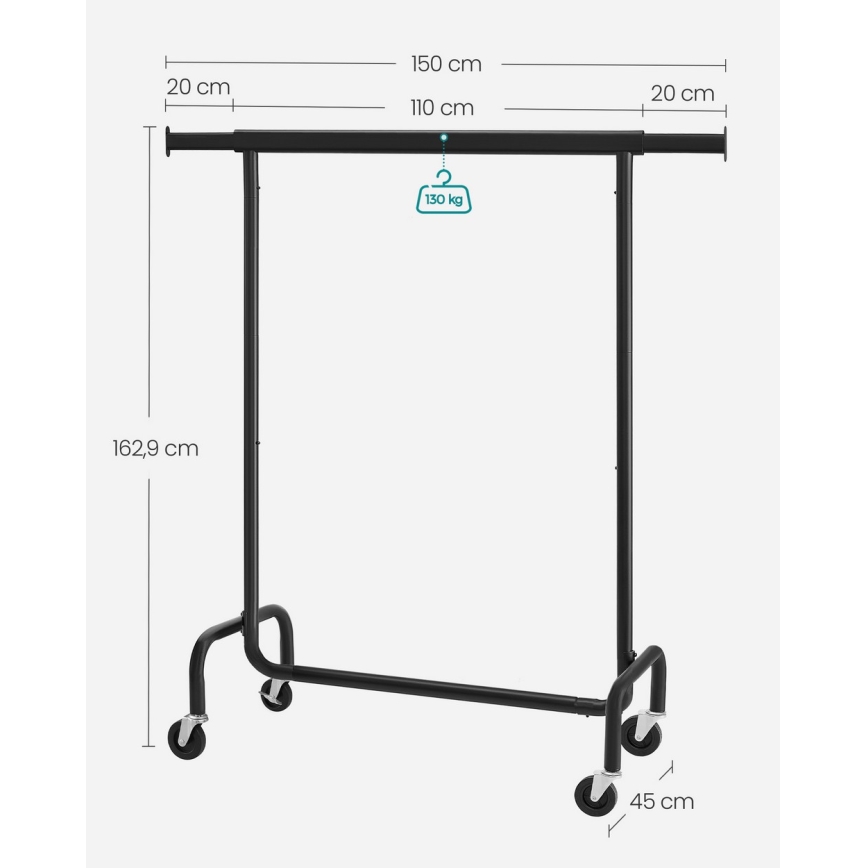 Мобильная напольная вешалка LINEA чёрная