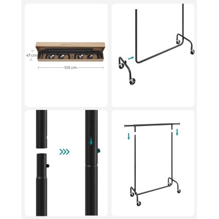 Мобильная напольная вешалка LINEA чёрная