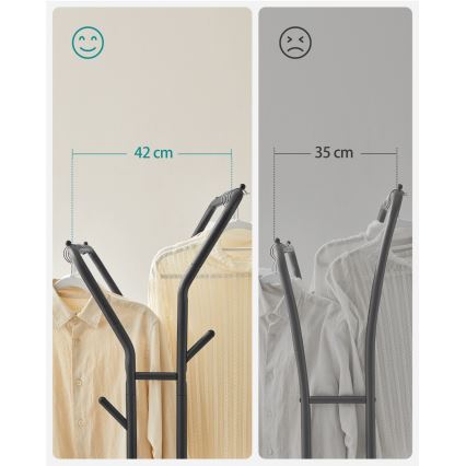 Мобильная напольная вешалка LINEA — чёрная