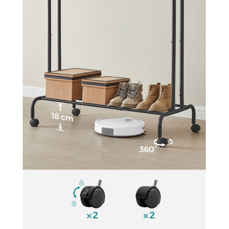 Мобильная напольная вешалка LINEA — чёрная