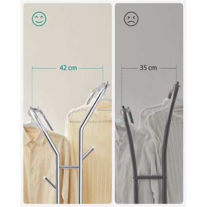 Мобільний підлоговий вішак LINEA сріблястий